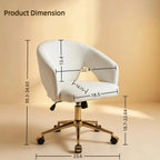 Adjustable White Office Chair with Ergonomic Support - Velvet Finish