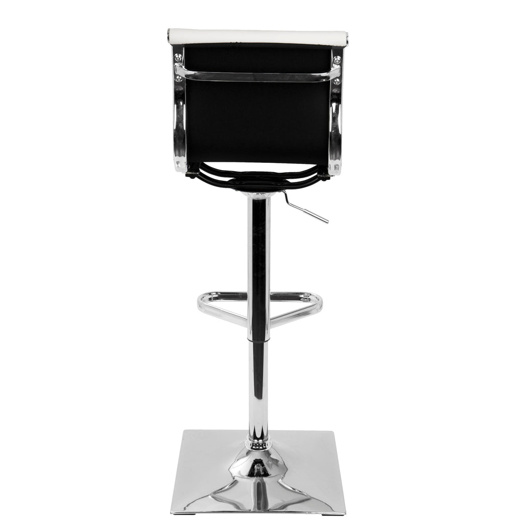 Contemporary Adjustable Barstool with Swivel – Bar Height, White or Dark Gray