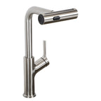 Brushed Nickel Drop-In Kitchen Sink with Pull-Out Faucet and Soap Dispenser - Gray