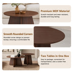 Retro-Style Nesting Coffee Table Set with Space-Saving Design - Walnut or Wood