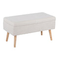 Contemporary Storage Bench with Flip-Top Lid - Beige