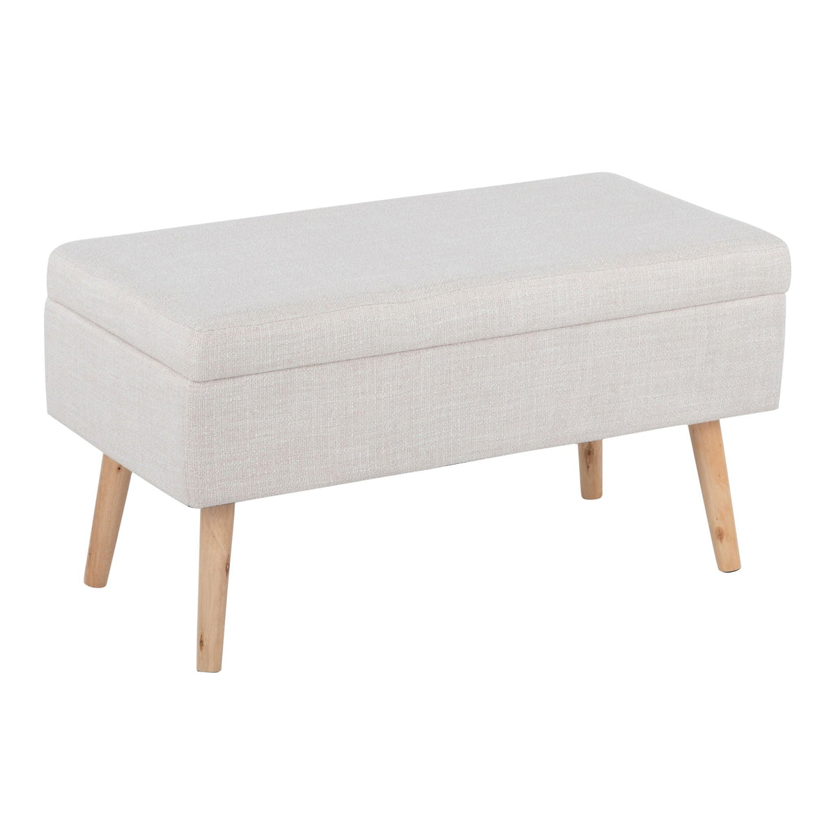 Contemporary Storage Bench with Flip-Top Lid - Beige