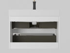 Modern Floating Bathroom Vanity with Large Storage - White or Black