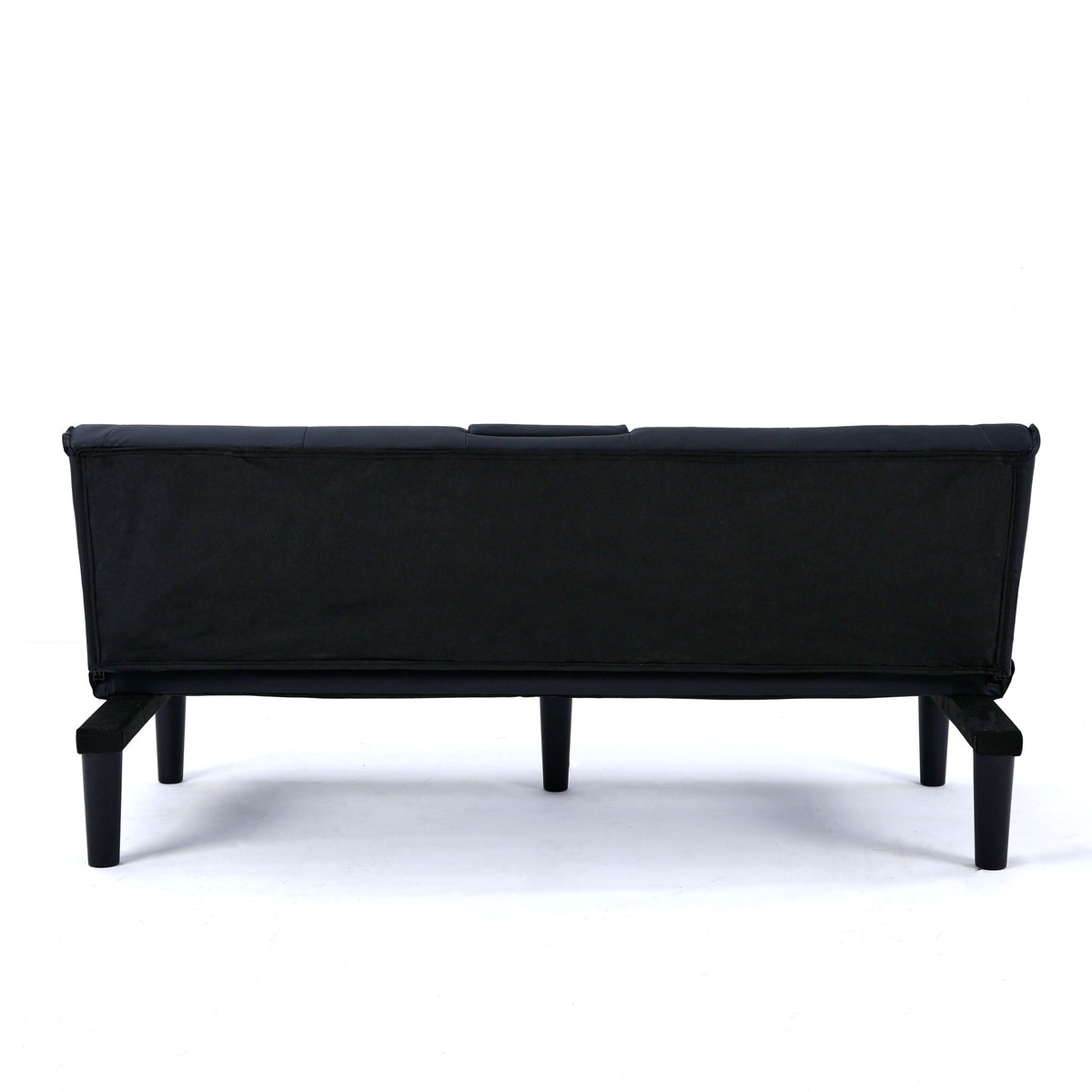 Foldable Sofa Bed with Cup Holder and Solid Wood Frame - Multiple Colors