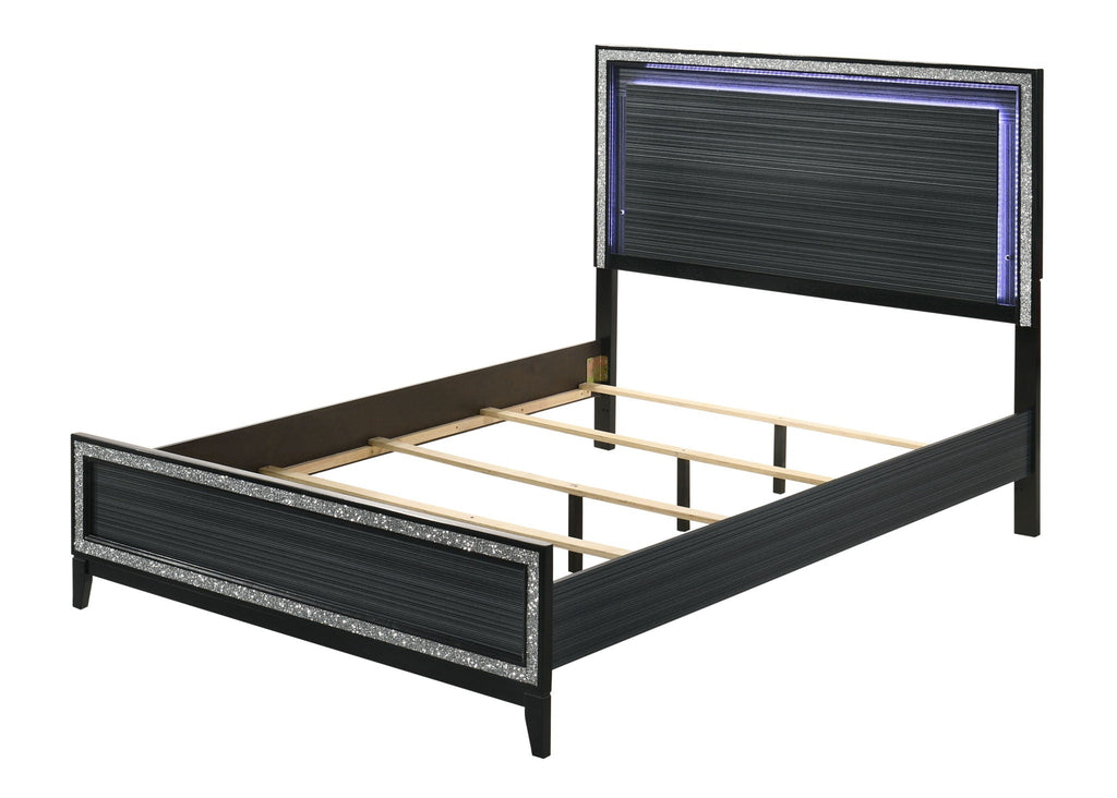 Haiden Queen Storage Bed with LED Lighting - Black or White