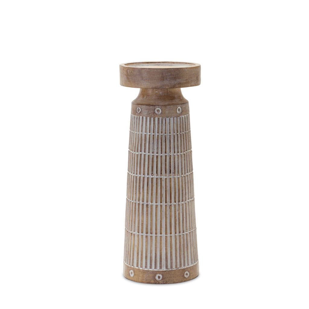 Etched wood design candle holder (set of 3)