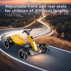 Electric Kids Pedal Go Kart with Adjustable Seat and Foldable Design - Multiple Colors