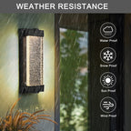 Black Aluminum Outdoor Wall Light with Bubble Crystal - Black