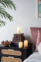 Flickering LED Candles Set with Remote Timer - Ivory