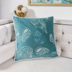 Seashells Pillow Cover with Hidden Zipper - Blue or Light Blue