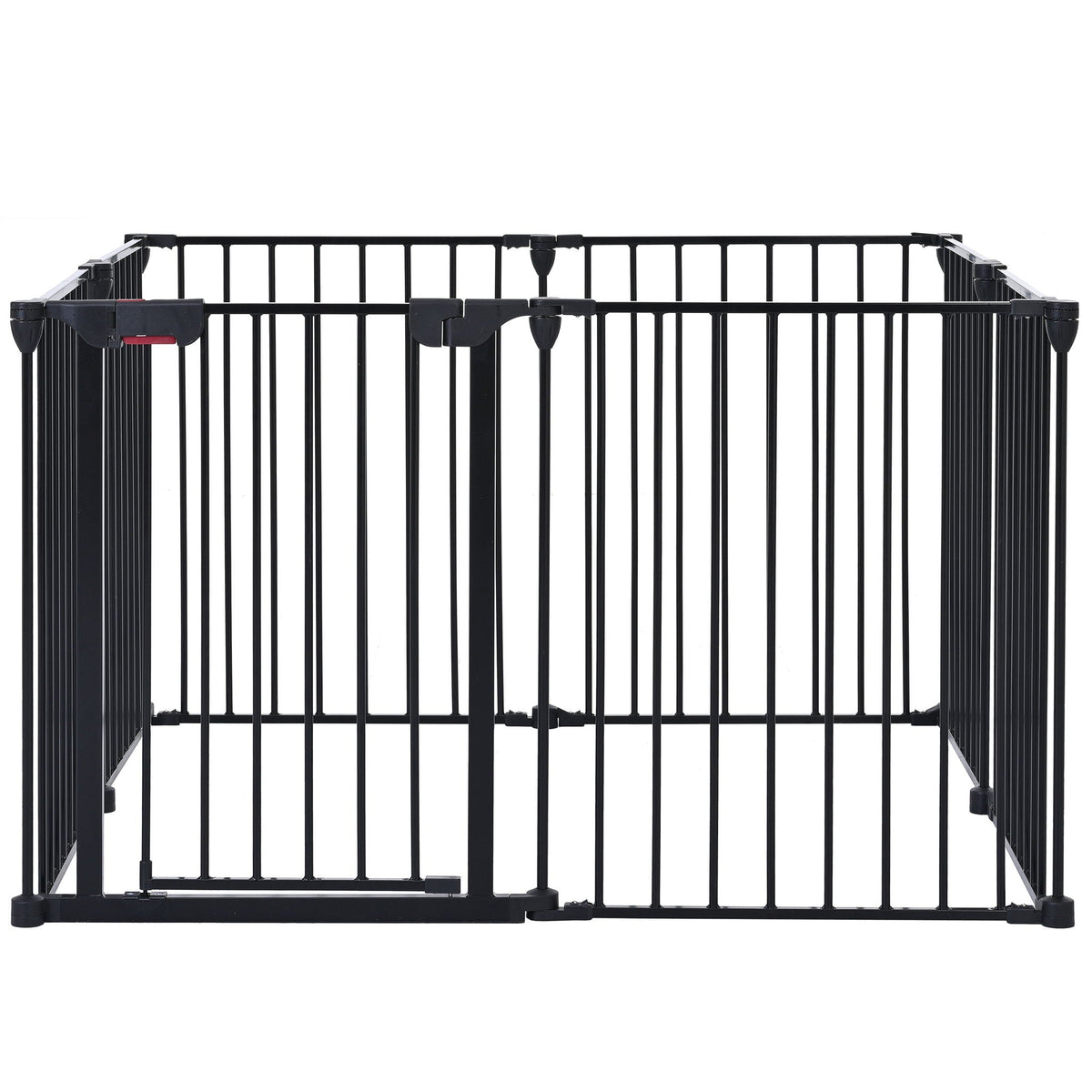 Adjustable Metal Safety Gate Play Yard with Pivoting Panels - Black