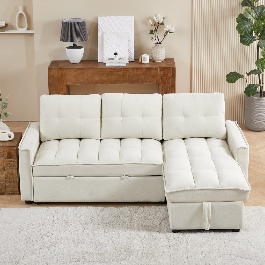 71.3" Reclining Sofa Bed with USB Ports - Chenille