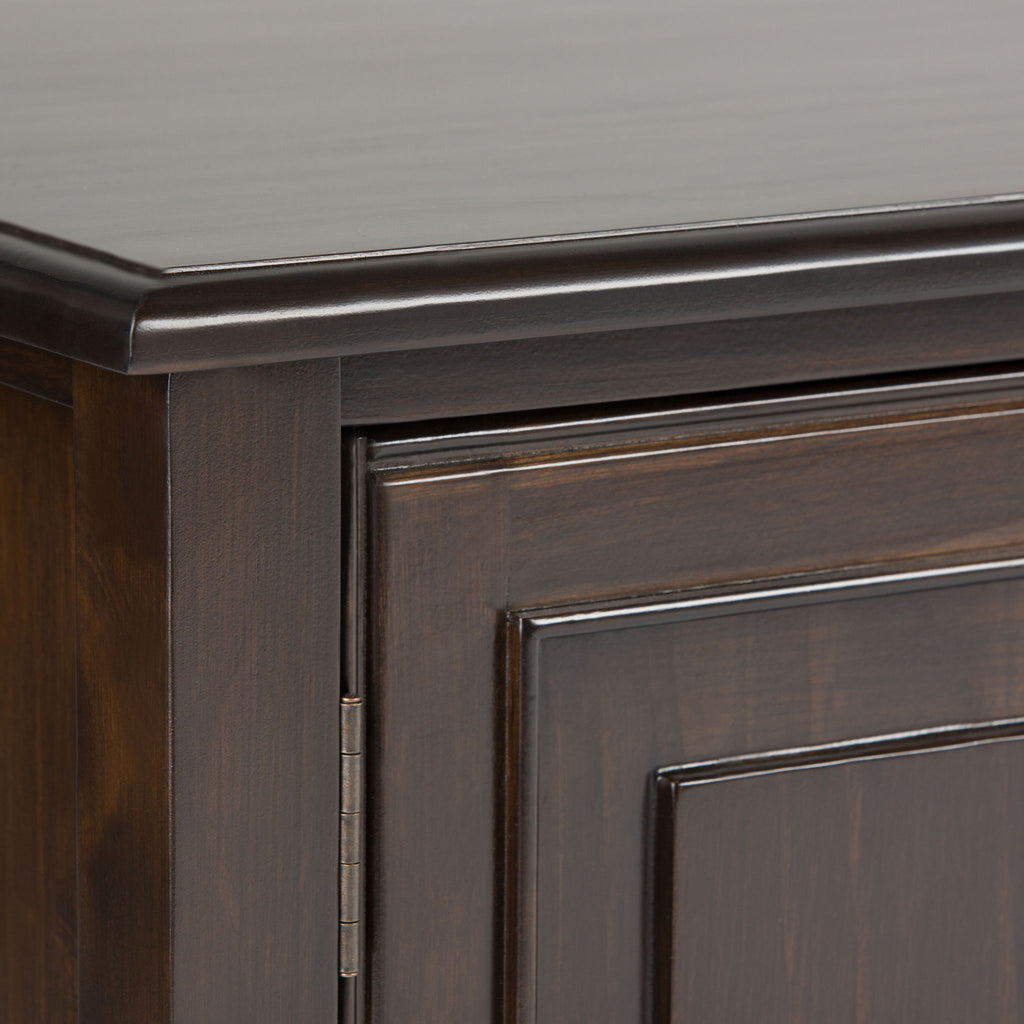 Wide Solid Wood TV Stand with Ample Storage - Dark Brown, White, Gray