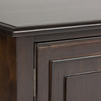 Wide Solid Wood TV Stand with Ample Storage - Dark Brown, White, Gray