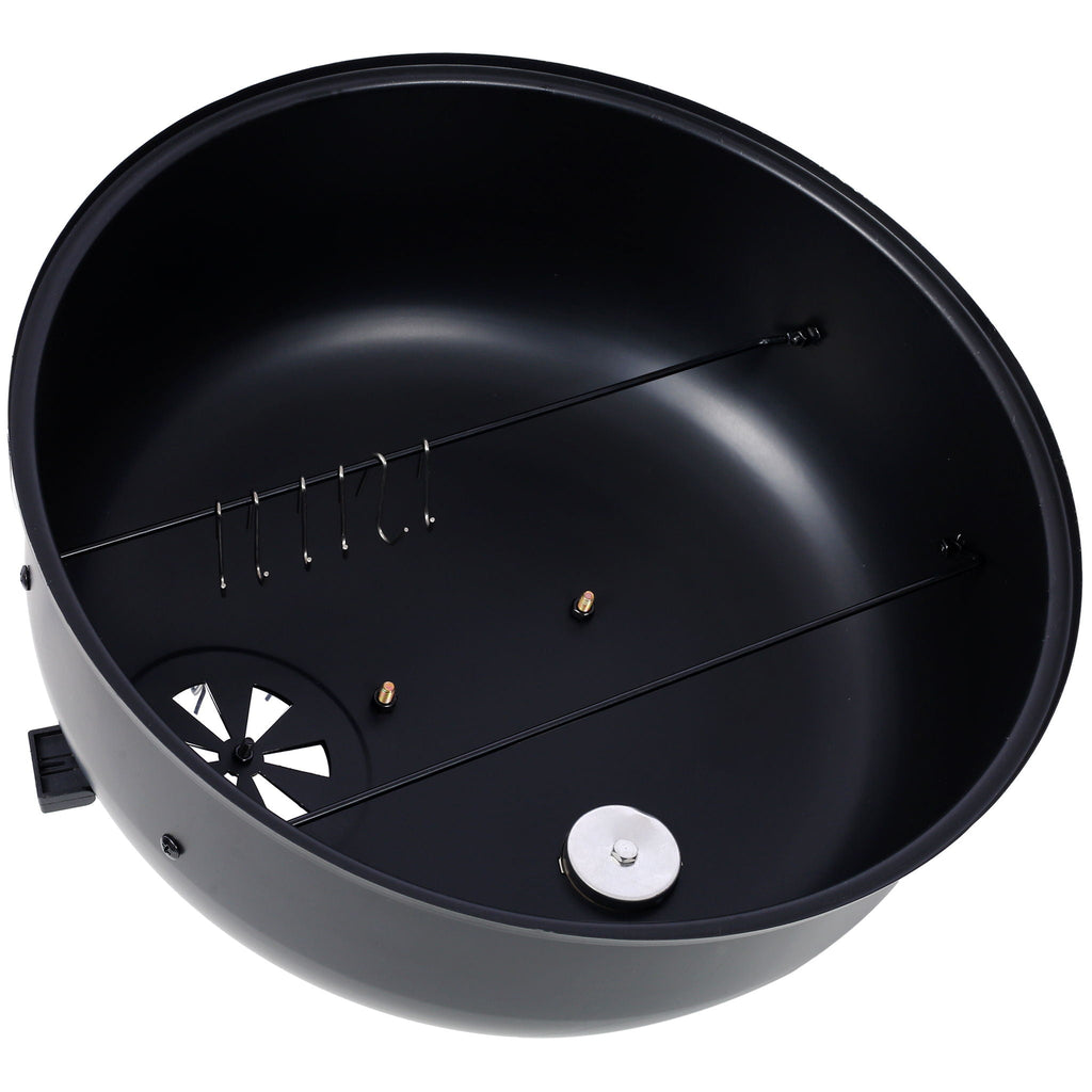 Portable Charcoal Smoker Grill with 3-in-1 Cooking Functionality - Black