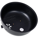 Portable Charcoal Smoker Grill with 3-in-1 Cooking Functionality - Black