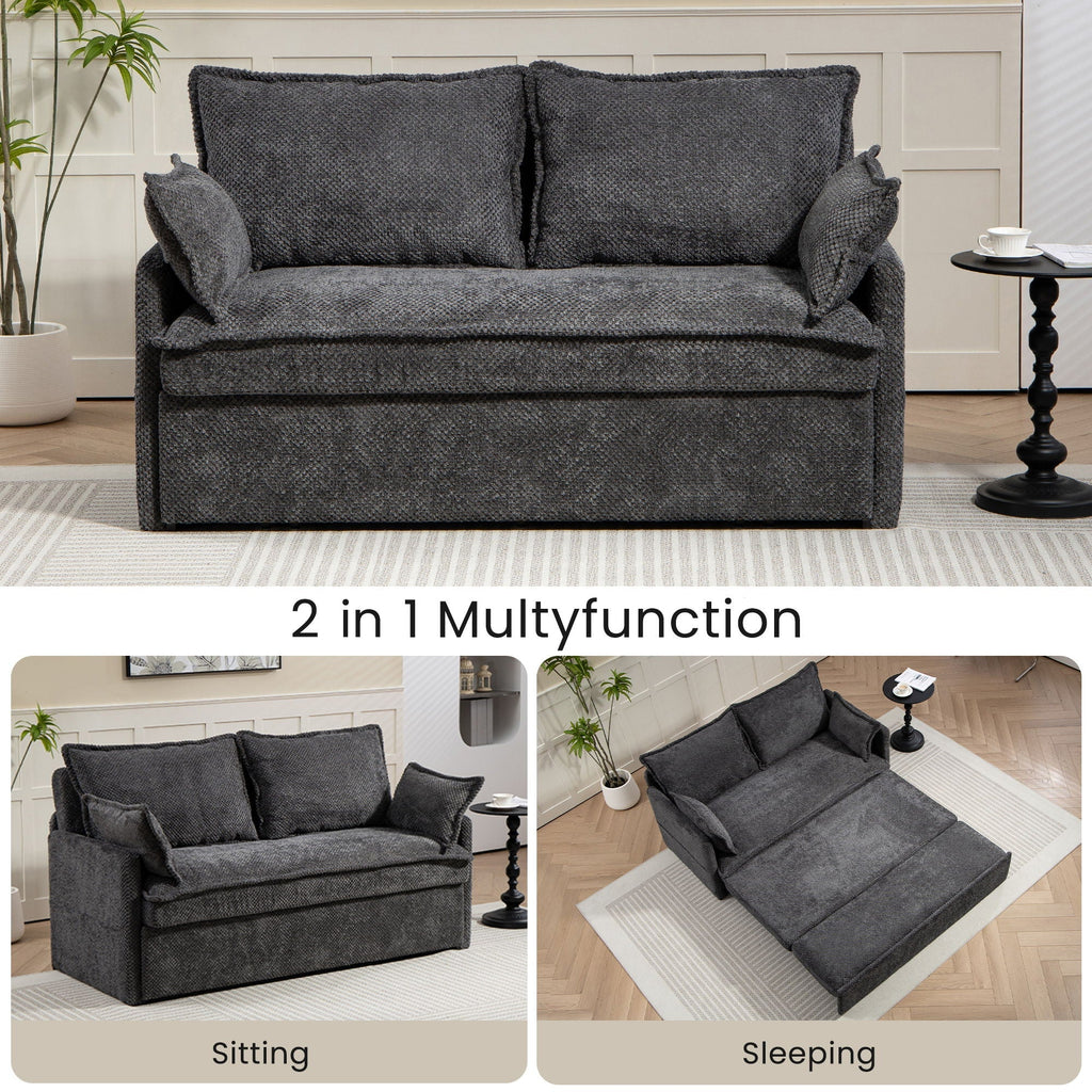 Convertible Sleeper Sofa Bed with Storage and USB/C Charging - Fabric