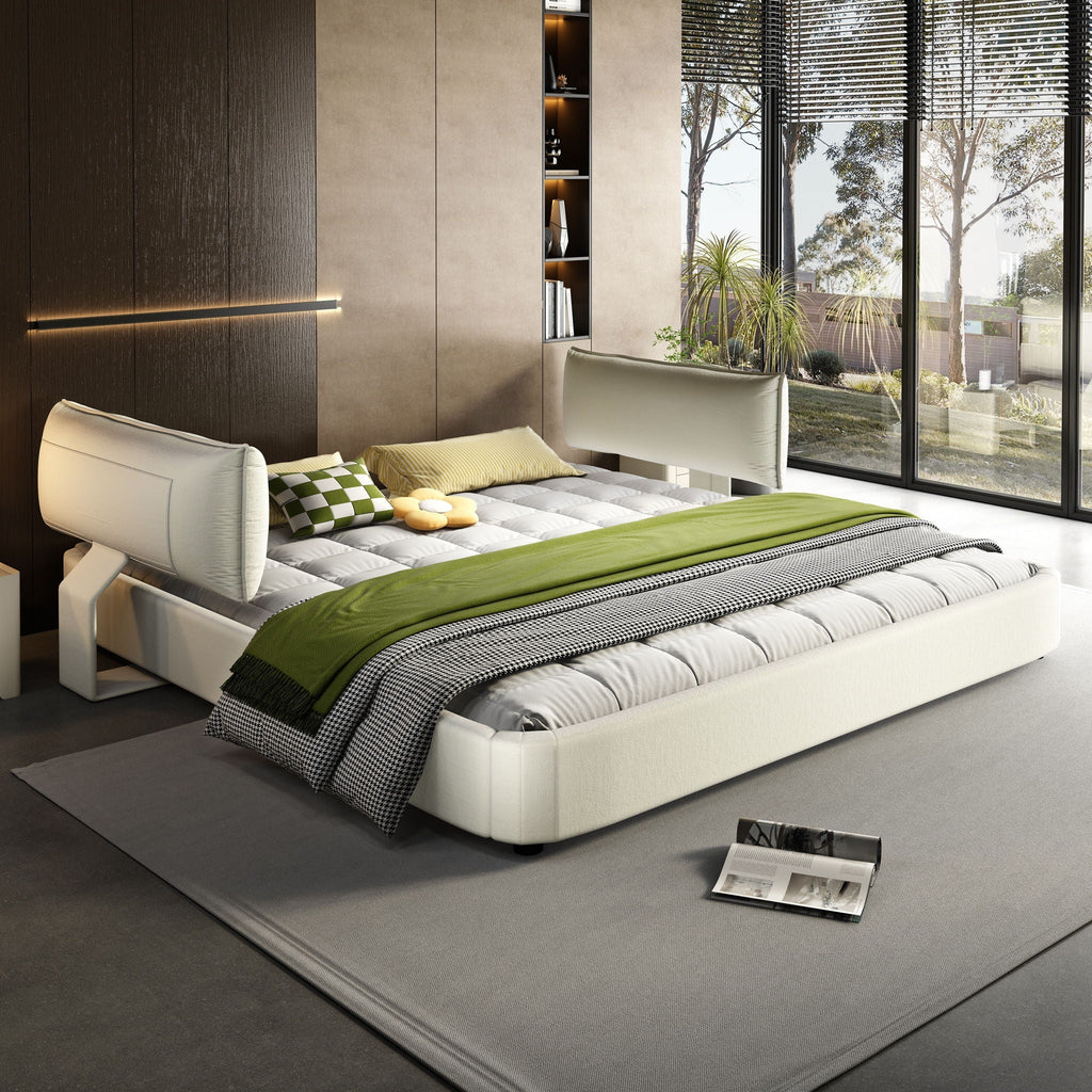 Cloud Bed Frame with Oversized Padded Movable Headboard - King