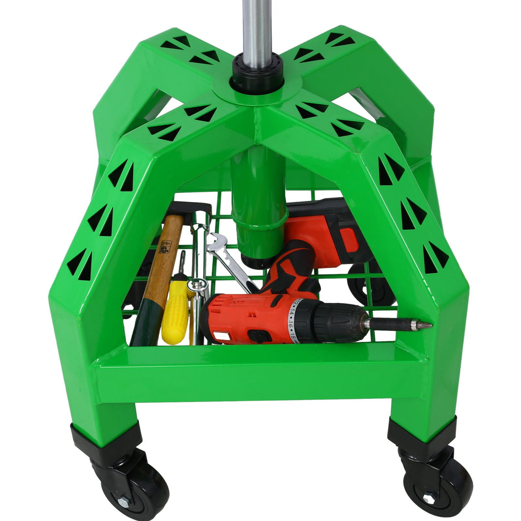 Pneumatic 360 Degree Swivel Creeper Stool with Adjustable Height - Red, Yellow, Green, Dark Gray