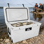 110 Quart Heavy-Duty Cooler with 2.4" Foam Insulation - White