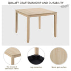 Modern 5-Piece Wooden Dining Table Set with Upholstered Chairs - Light Oak