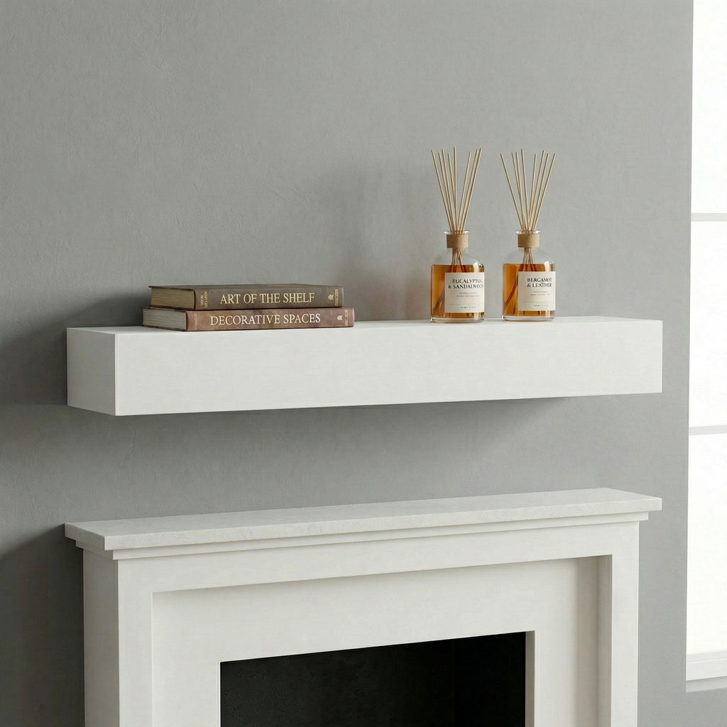Floating Fireplace Mantel Shelf with Invisible Wall Mount - Multiple Colors