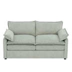 Modern Loveseat Sofa with Side Storage Pockets - Green, Beige, or Dark Gray