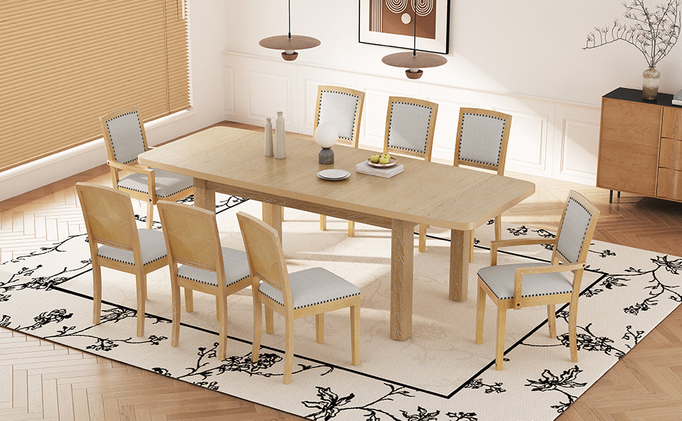TOPMAX Rustic Extendable Dining Table Set