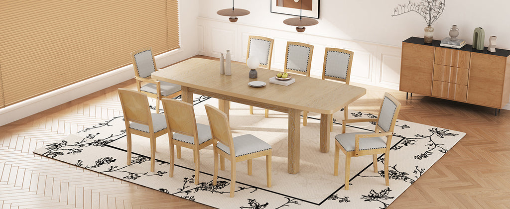 TOPMAX Rustic Extendable Dining Table Set