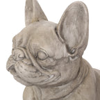 French Bulldog Garden Sculpture with Weather-Resistant Finish - Gray