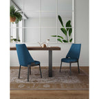 Kara Dining Chair Set of 2 with Solid Beech Wood Frame – Blue or Gray