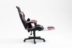 Cute Cat Gaming Chair with Paw Lumbar Cushion - PU-Leather