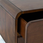 Alexa Night Stand with Solid Wood Construction - Brown