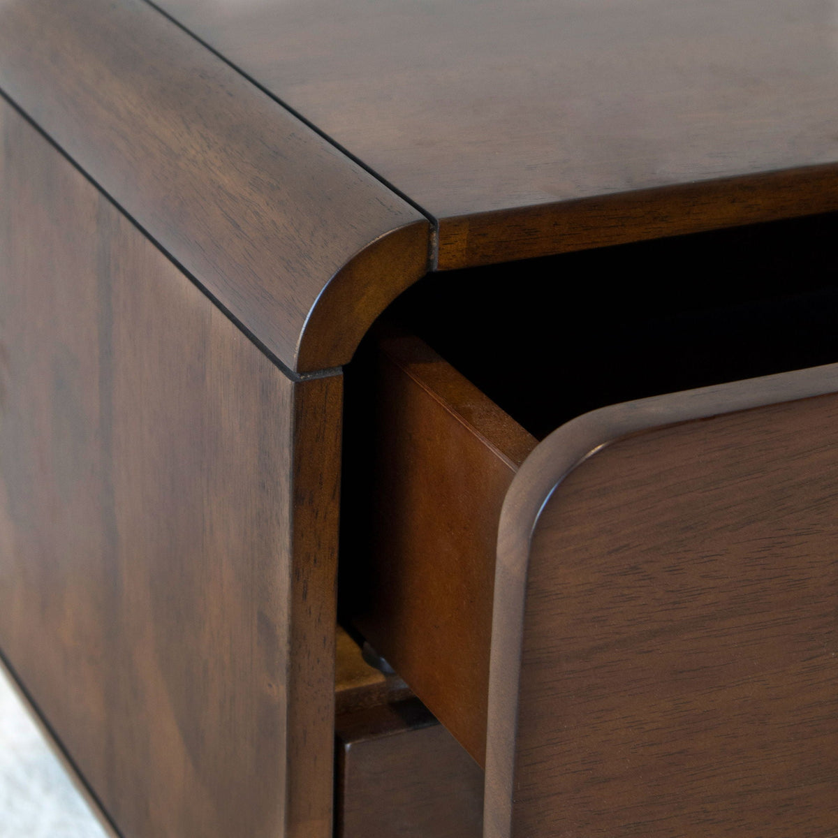 Alexa Night Stand with Solid Wood Construction - Brown