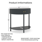 Demi Lune Console Table with 2 Storage Drawers - White, Dark Gray, Dark Brown