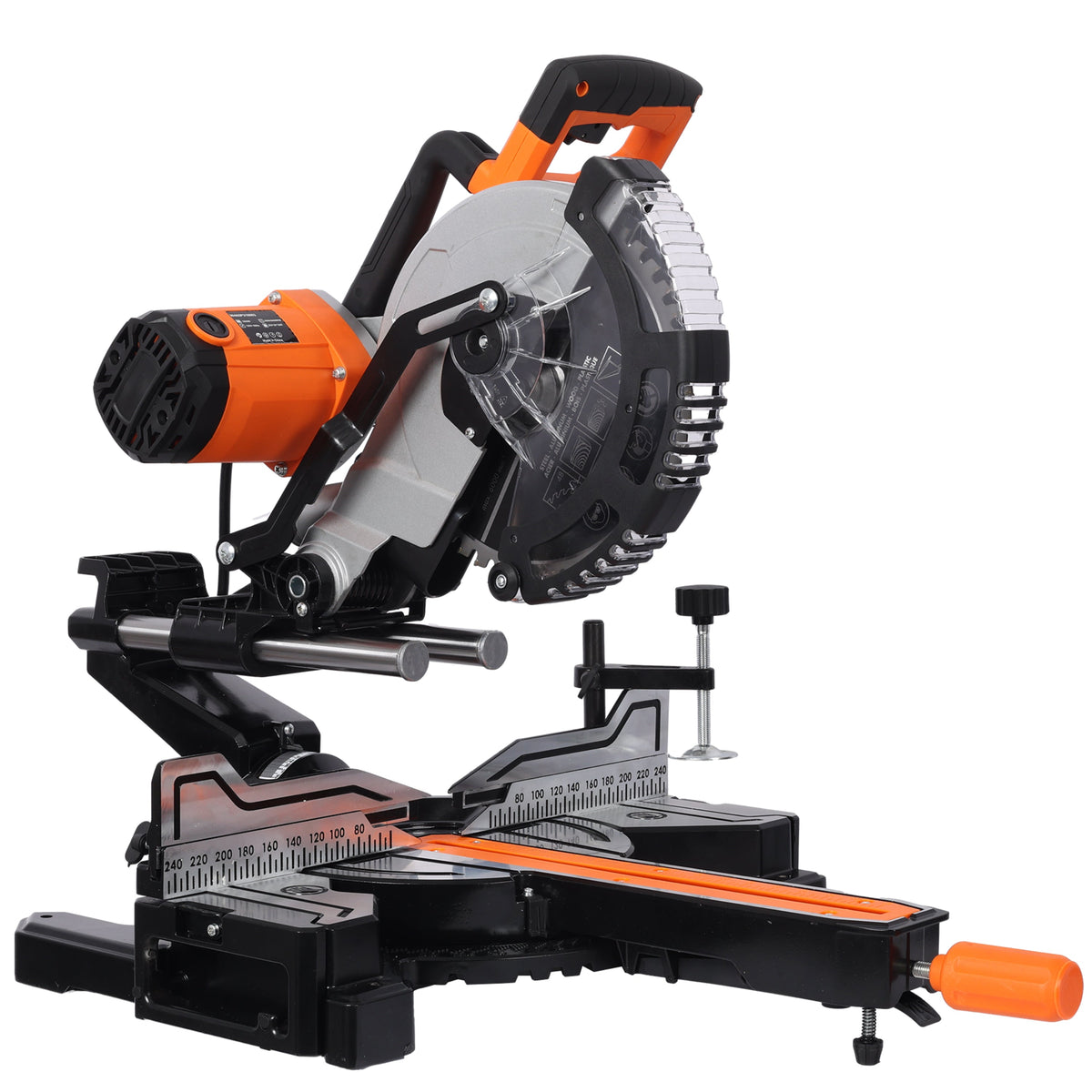 10 Inch Dual Bevel Sliding Miter Saw with LED and 2-Speed Motor - Steel