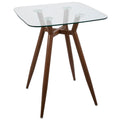 Mid Century Modern Square Counter Table with Sturdy Metal Base - Dark Brown or Black