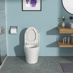 Dual Flush 1 Piece Toilet with Soft Closing Seat - White