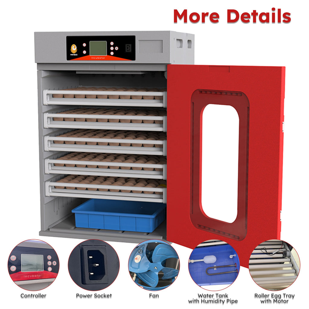 400-Egg Commercial Cabinet Incubator with Digital Controls - Red