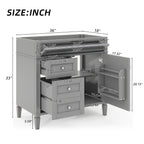 Bathroom Vanity with 2 Drawers and Tip-Out Storage - Multiple Colors