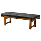 Black Upholstered Bench with Solid Wood Frame - Lucia