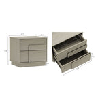 Modern Nightstand with Push to Open Drawers - Dark Gray, Dark Brown, or Light Brown