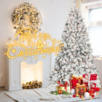 7.5FT Flocked Christmas Tree with 550 UL Lights