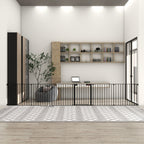 Adjustable Metal Safety Gate Play Yard with Pivoting Panels - Black