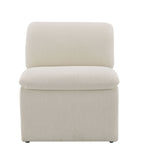 Curved Shape Accent Chair with Premium Fabric Upholstery - Beige or Green