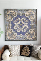 Large Multicolor Square Wall Decor Panel with Refined Pattern - 48"