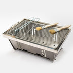 Folded Portable Charcoal BBQ Grill with Foldable Design - Stainless Steel