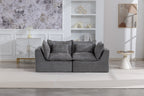 Cloud Couch Oversized Modular Sectional Sofa with Modular Design - Light Waffle Fabric
