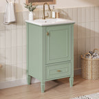 Retro Bathroom Vanity With Sink with Soft-Closing Doors - Green or Dark Gray