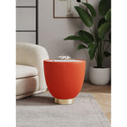 Upholstered End Table with Sintered Stone Top - Multiple Colors
